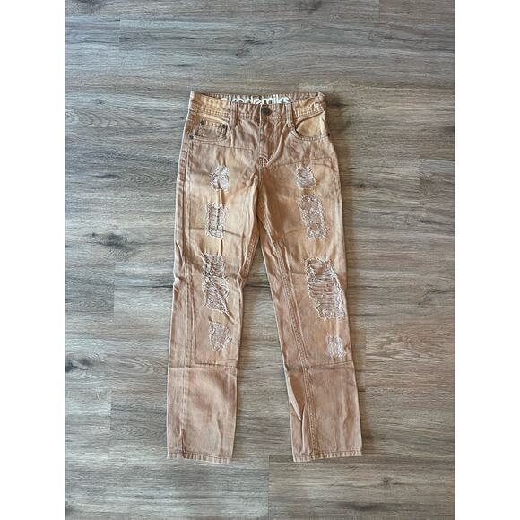 Akademiks Distressed Brown Jeans Size 12 - Picture 1 of 3
